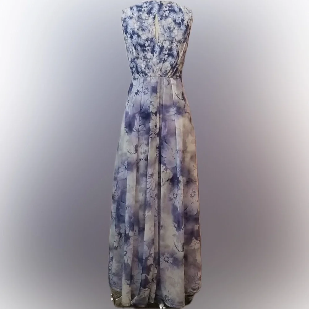 Simply Vera Vera Wang Lavender Patterned maxi Dress, low high asymmetrical - Picture 2 of 7